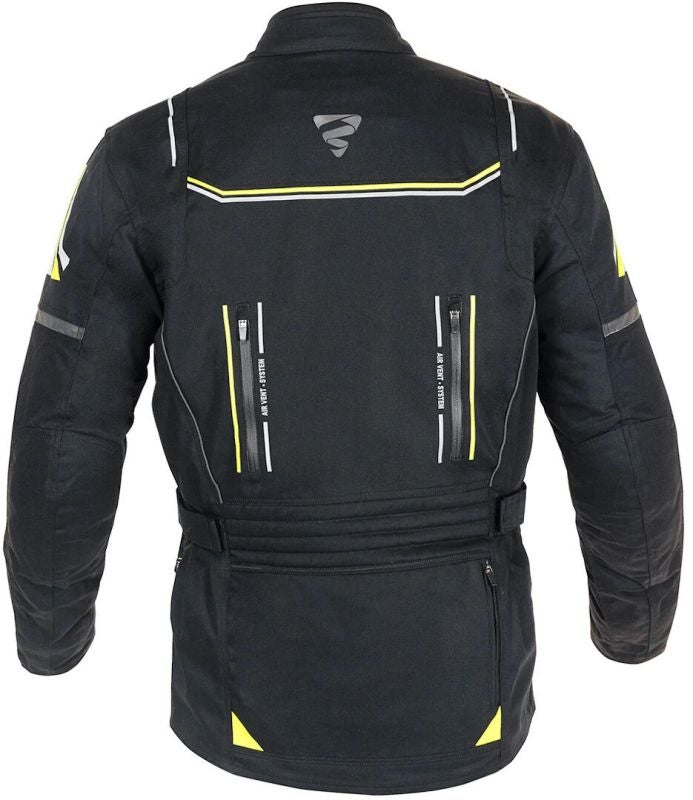 Geaca moto textila GMS Terra Eco - barbati, touring, ventilata, protectii CE umeri/coate - Negru/Galben [1]