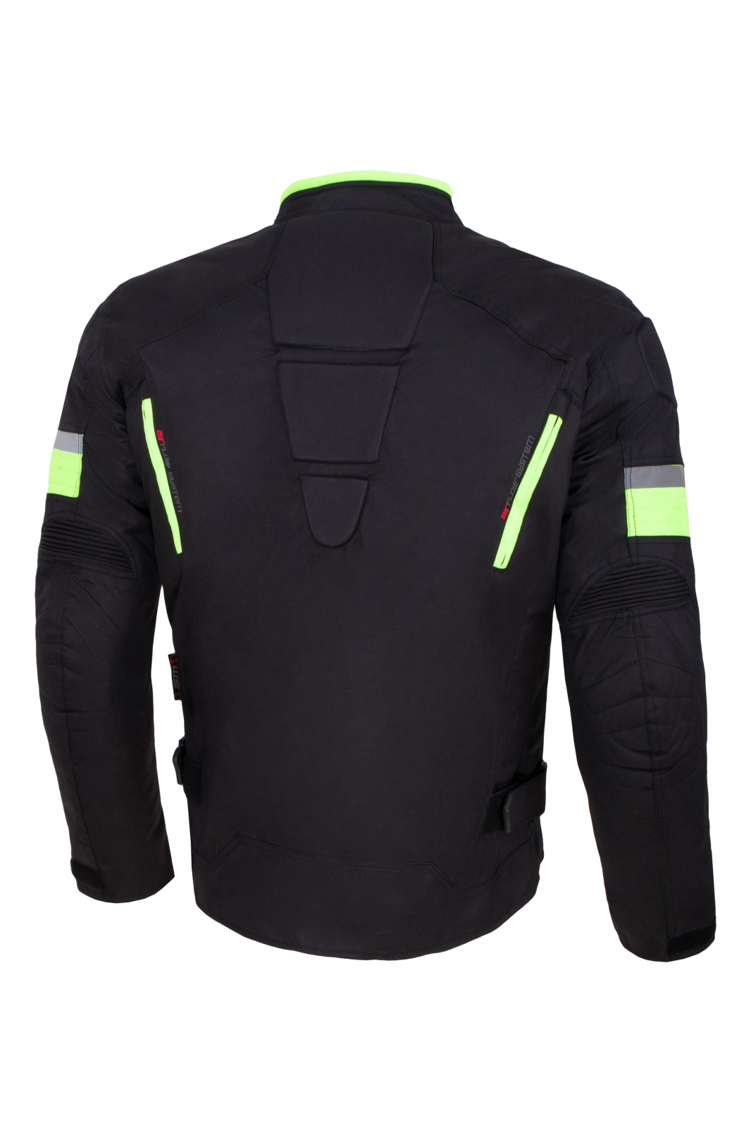 Geaca moto textila SM Racewear Scorpio - Barbati - 3 Sezoane - Protectii CE - Negru/Rosu/Neon [1]