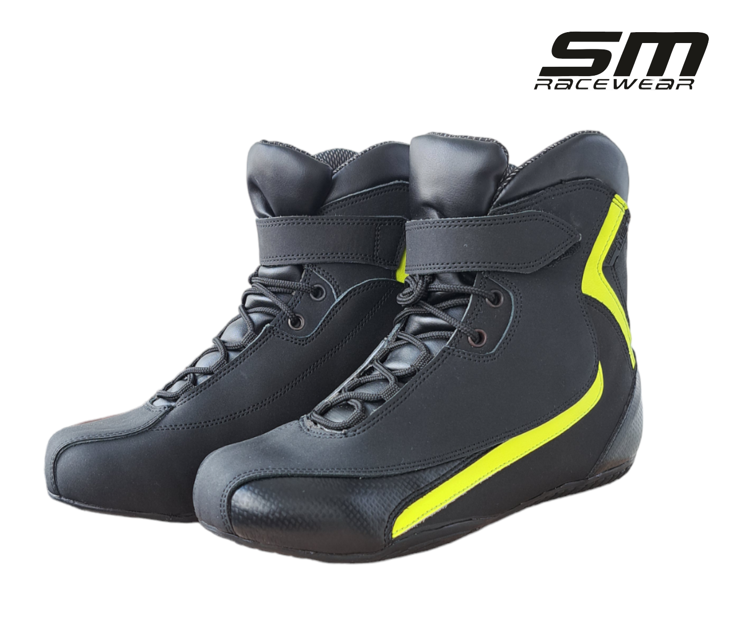 Ghete moto SM Racewear Astro Seven - constructie din piele si compozit, intarituri calcai-degete si insertii reflectorizante [1]