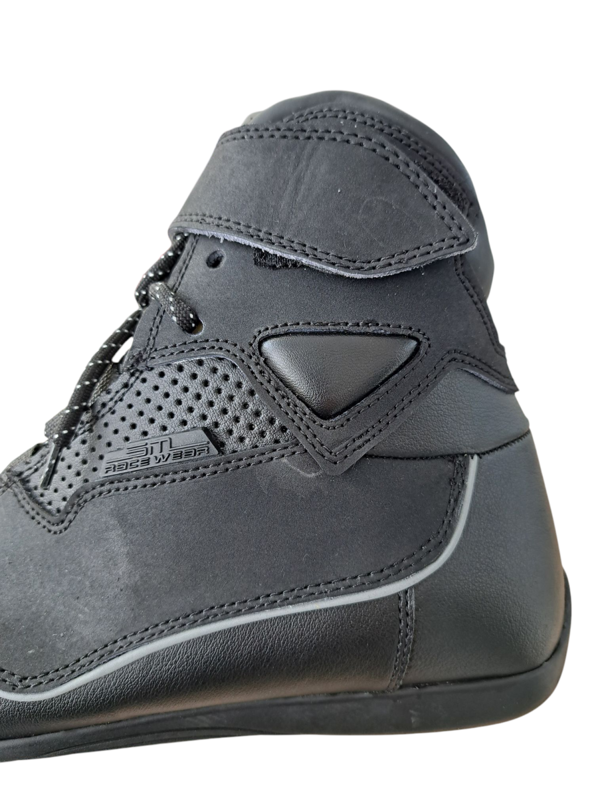 Ghete moto SM Racewear City - constructie din piele și compozit, intarituri calcai-degete, insertii reflectorizante si inchidere Velcro [6]