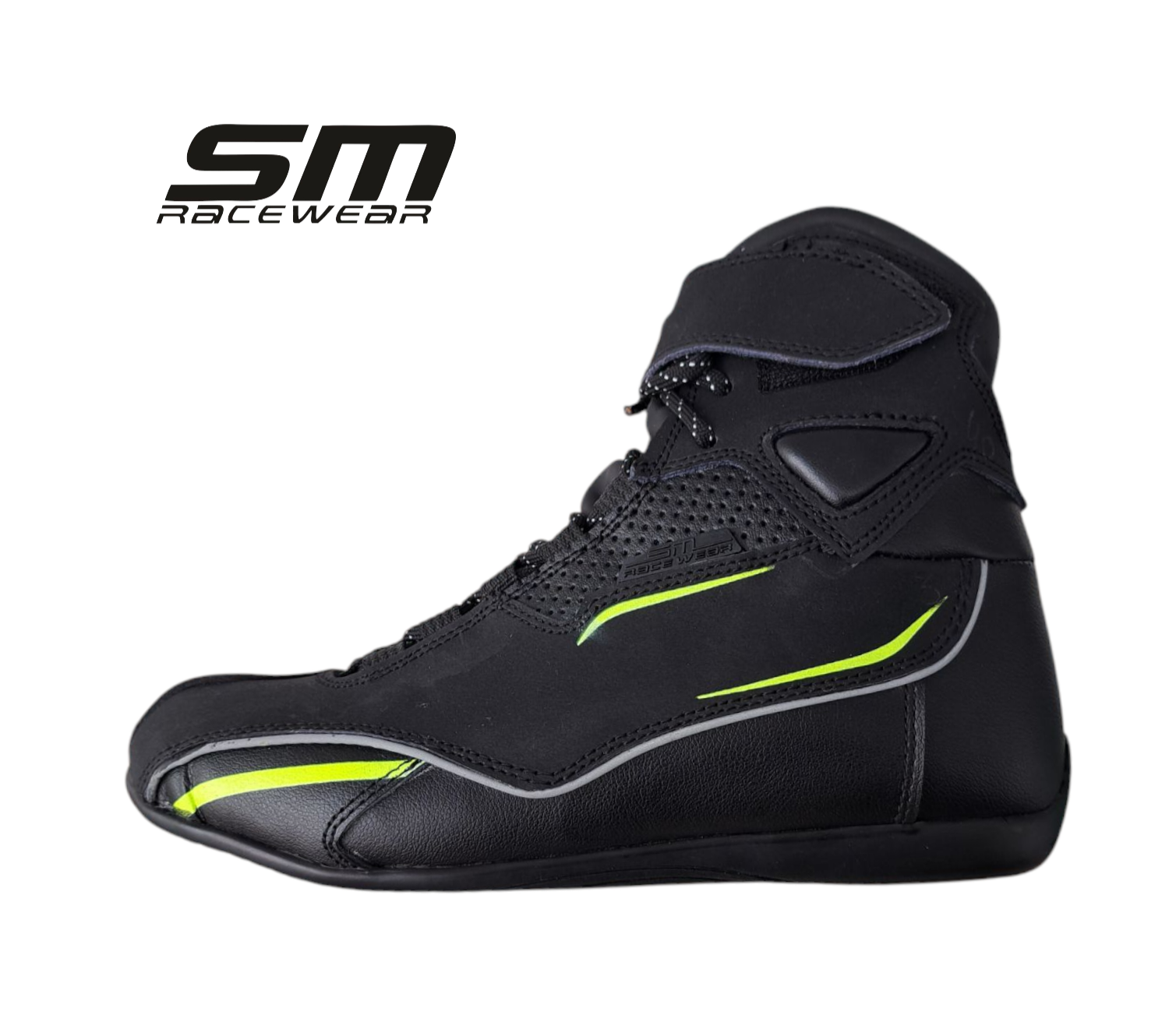Ghete moto SM Racewear City - constructie din piele și compozit, intarituri calcai-degete, insertii reflectorizante si inchidere Velcro [3]