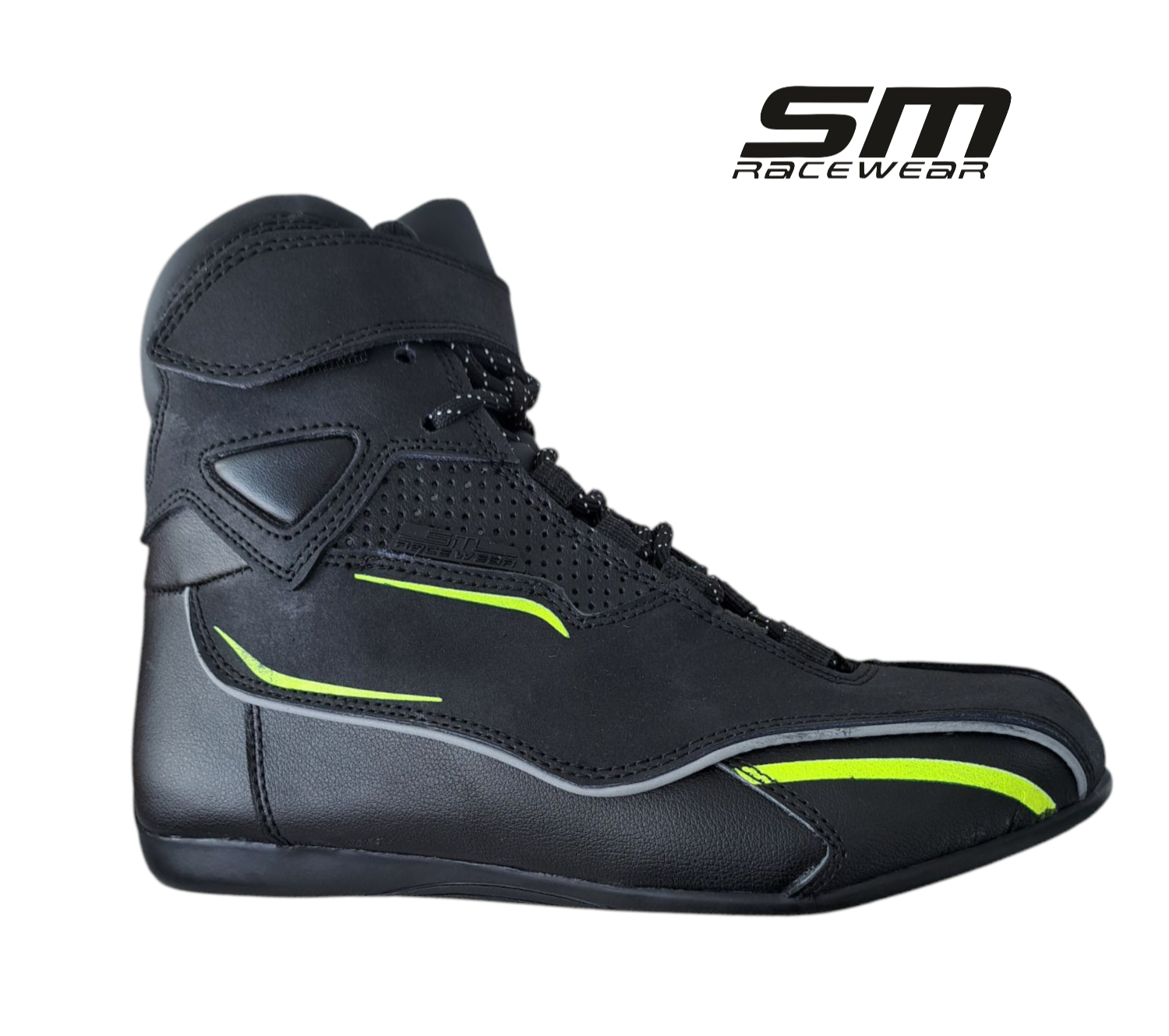 Ghete moto SM Racewear City - constructie din piele și compozit, intarituri calcai-degete, insertii reflectorizante si inchidere Velcro [2]