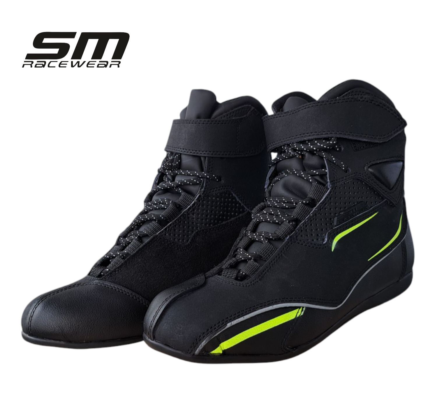 Ghete moto SM Racewear City - constructie din piele și compozit, intarituri calcai-degete, insertii reflectorizante si inchidere Velcro [4]