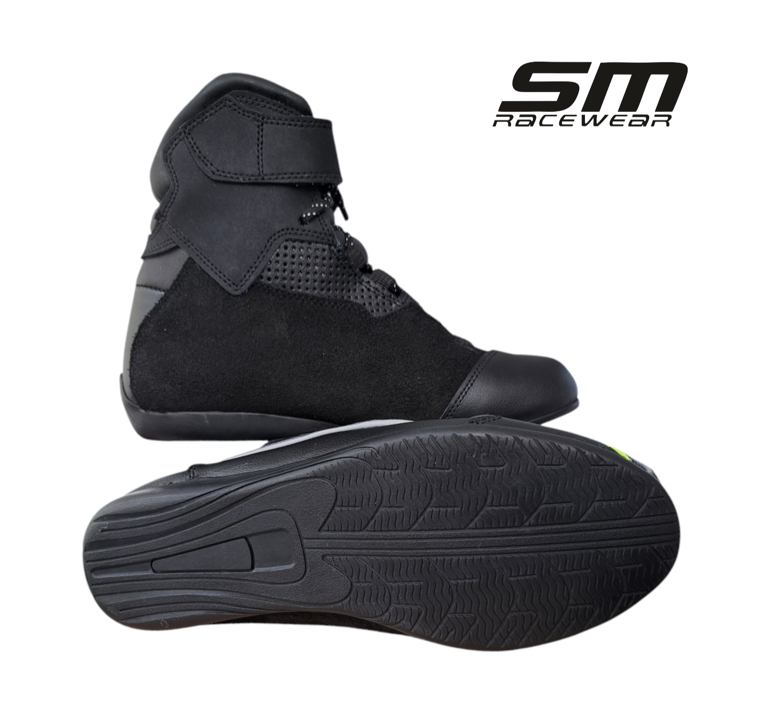 Ghete moto SM Racewear City - constructie din piele și compozit, intarituri calcai-degete, insertii reflectorizante si inchidere Velcro [5]