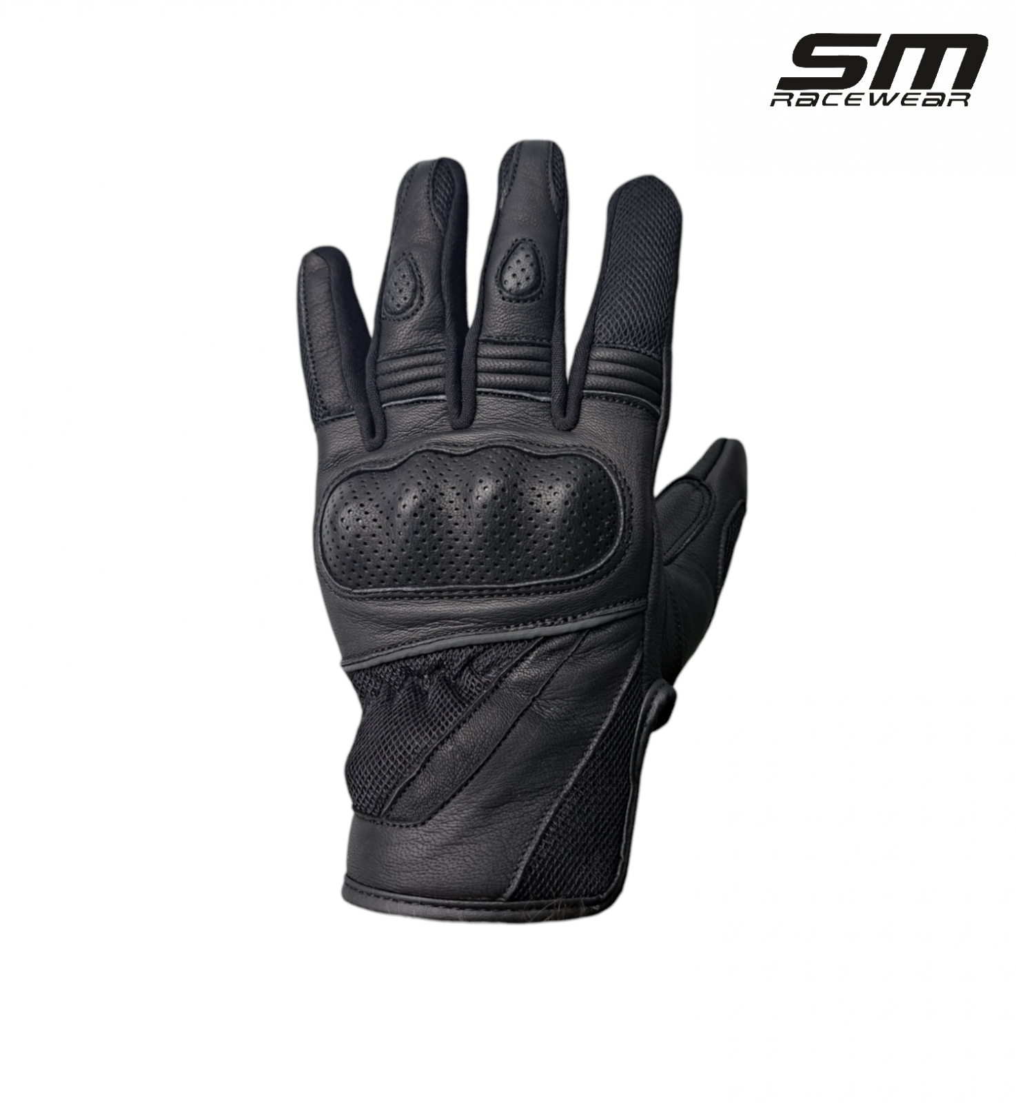 Manusi moto SM Racewear AirFlow - piele naturala, panouri textile ventilate, protectii monturi-degete, disponibile in mai multe culori [1]
