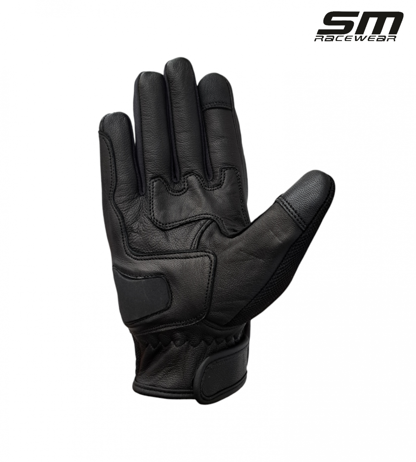 Manusi moto SM Racewear AirTech - piele naturala, panouri textile ventilate si protectii monturi-degete cu palma intarita [1]