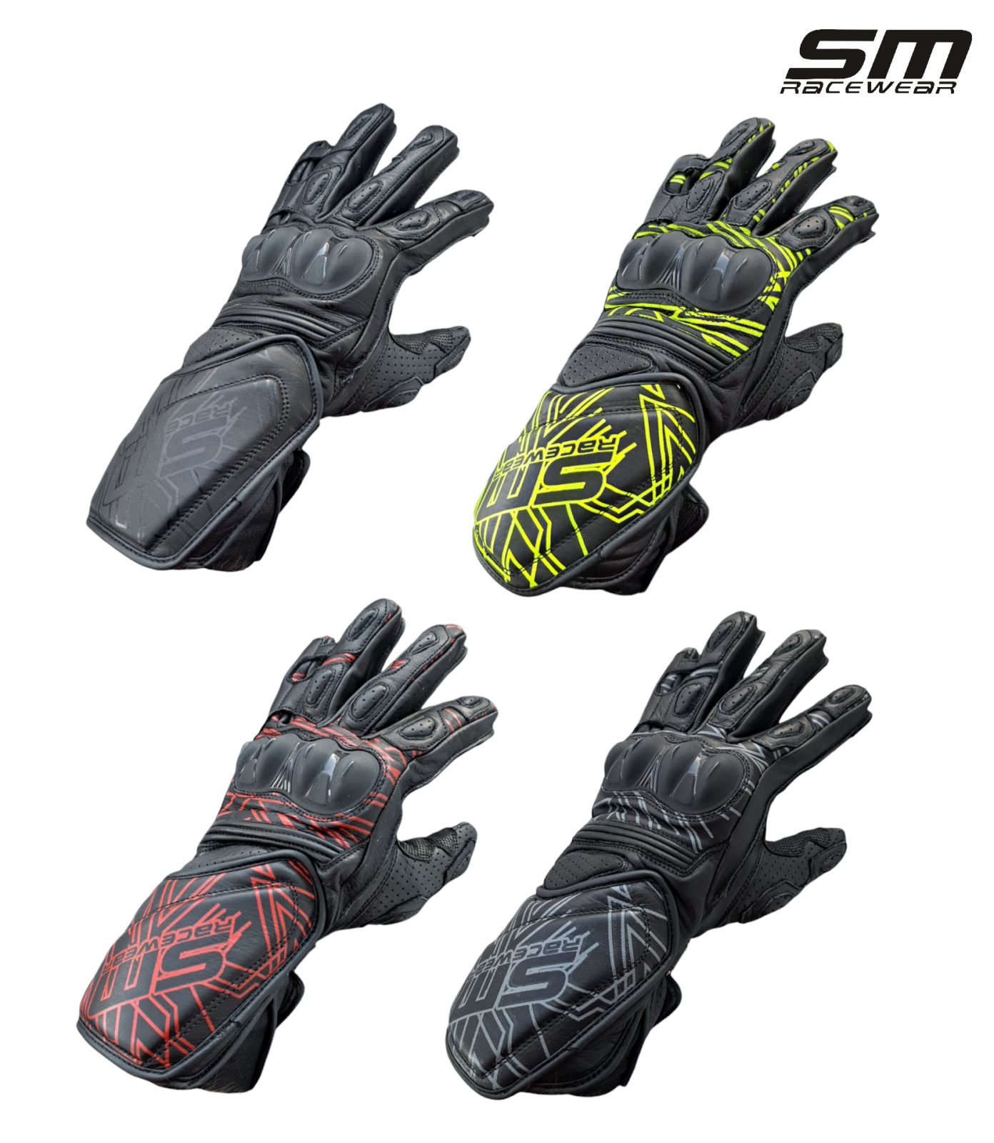 Manusi moto SM Racewear Akira - piele bovina dublata, protectii compozite extinse și sistem dublu de inchidere, diverse culori [4]