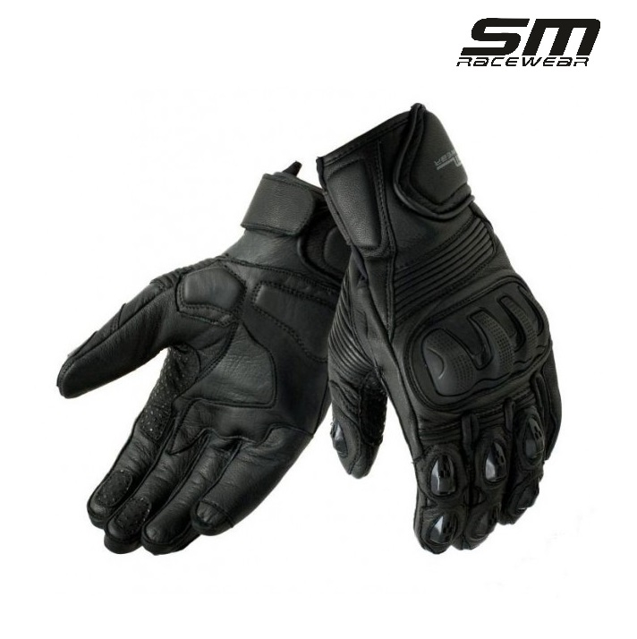 Manusi moto din piele naturala SM Racewear Blade - Barbati - Sport/Touring - Cu protectii monturi, degete si antebrat - Aderenta excelenta - Negru [4]