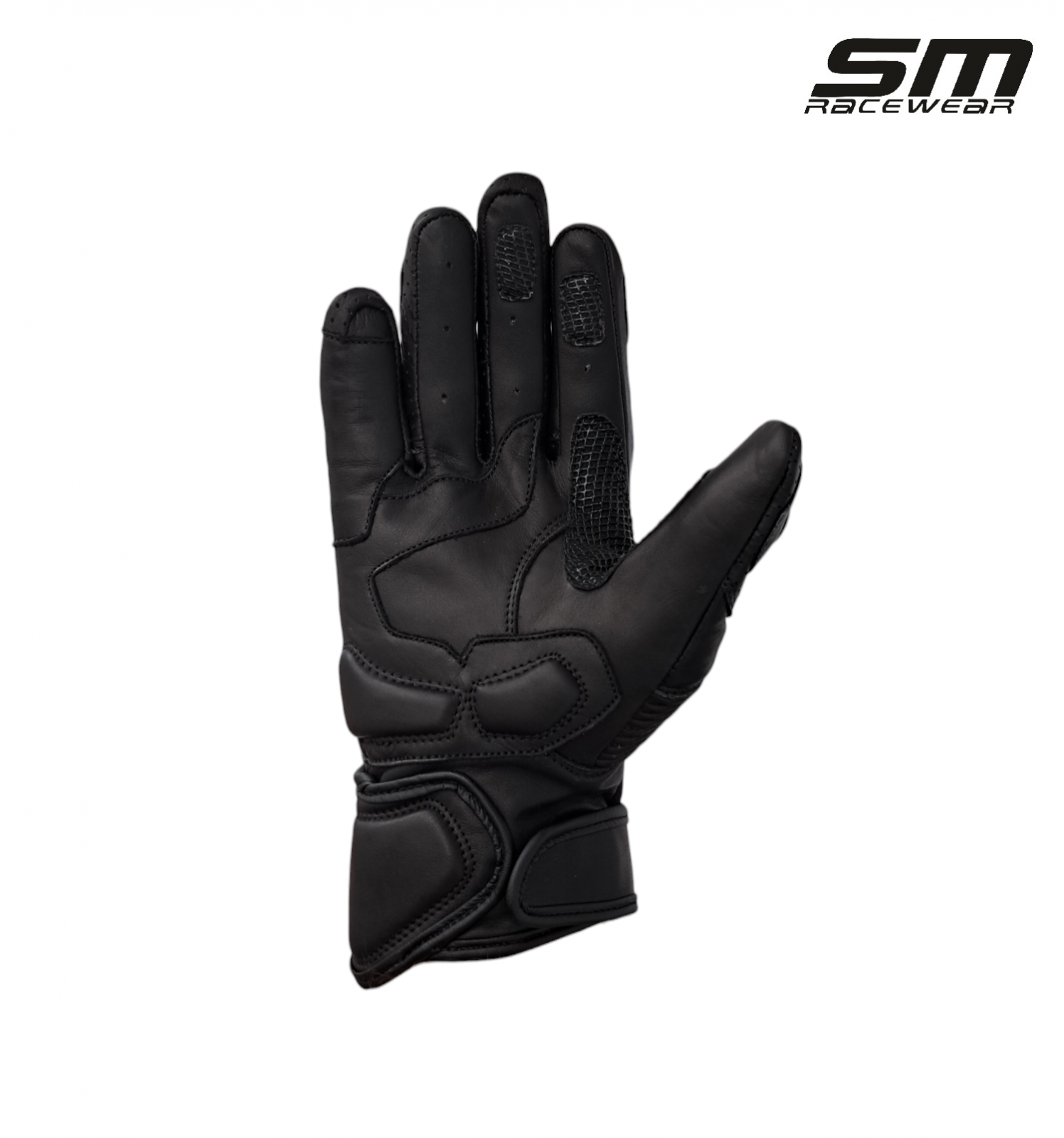 Manusi moto din piele naturala SM Racewear Blade - Barbati - Sport/Touring - Cu protectii monturi, degete si antebrat - Aderenta excelenta - Negru [2]