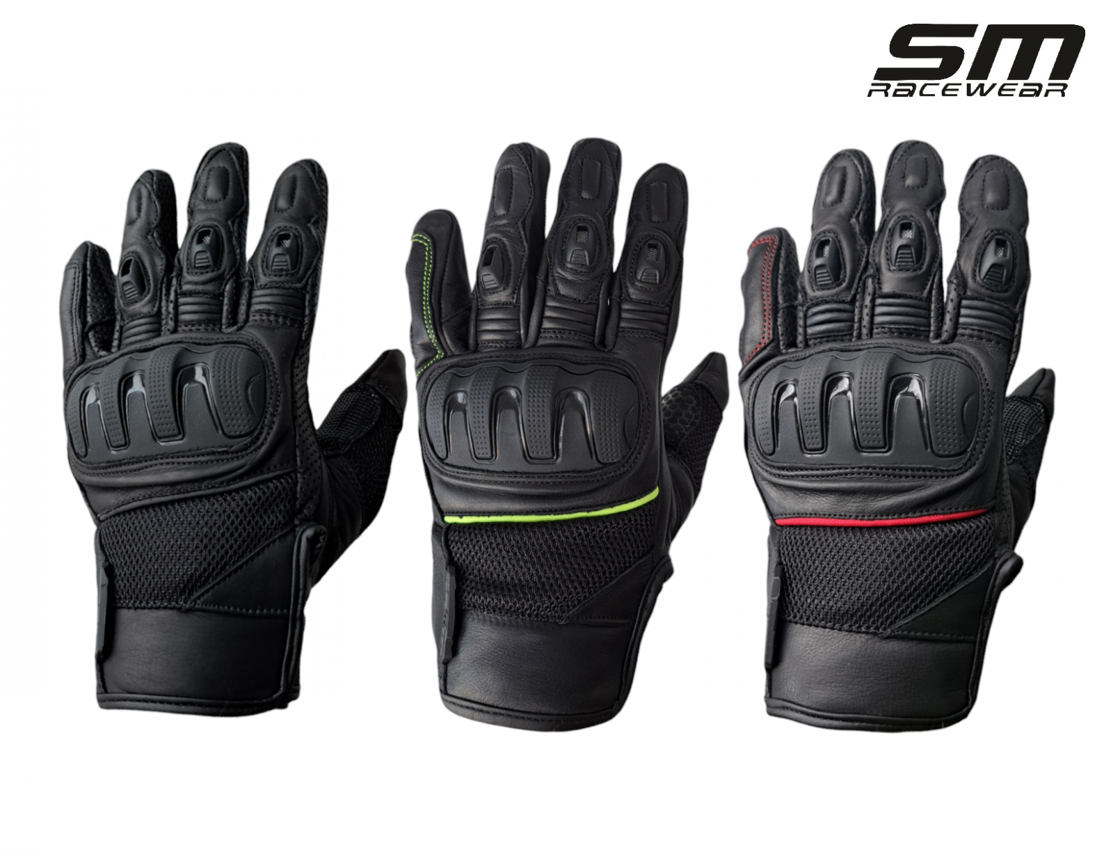 Manusi moto din piele naturala SM Racewear Blade Air - Barbati - Sport/Touring - Cu protectii si ventilatie eficiente - Diverse culori [6]