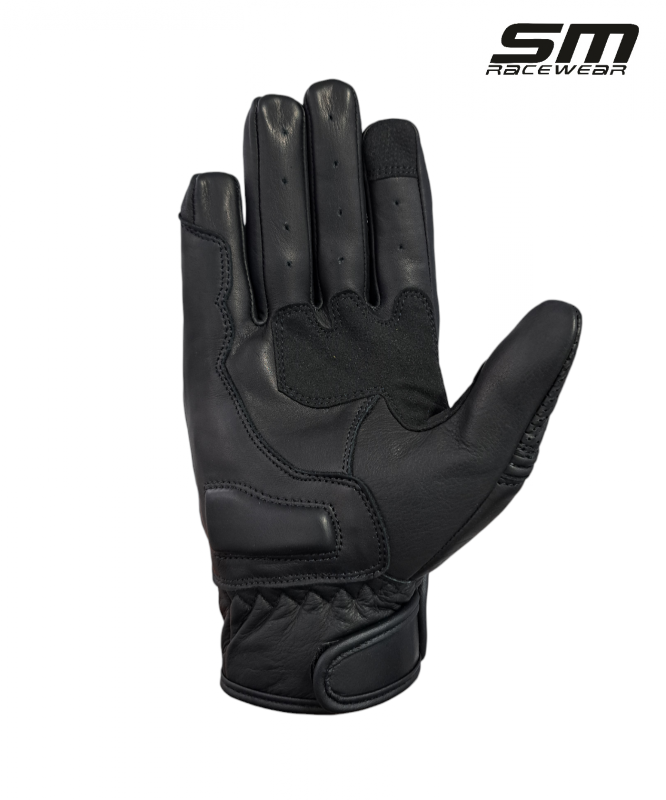 Manusi moto SM Racewear Breeze - piele naturala perforata, dublura palma si protectii monturi-degete [2]