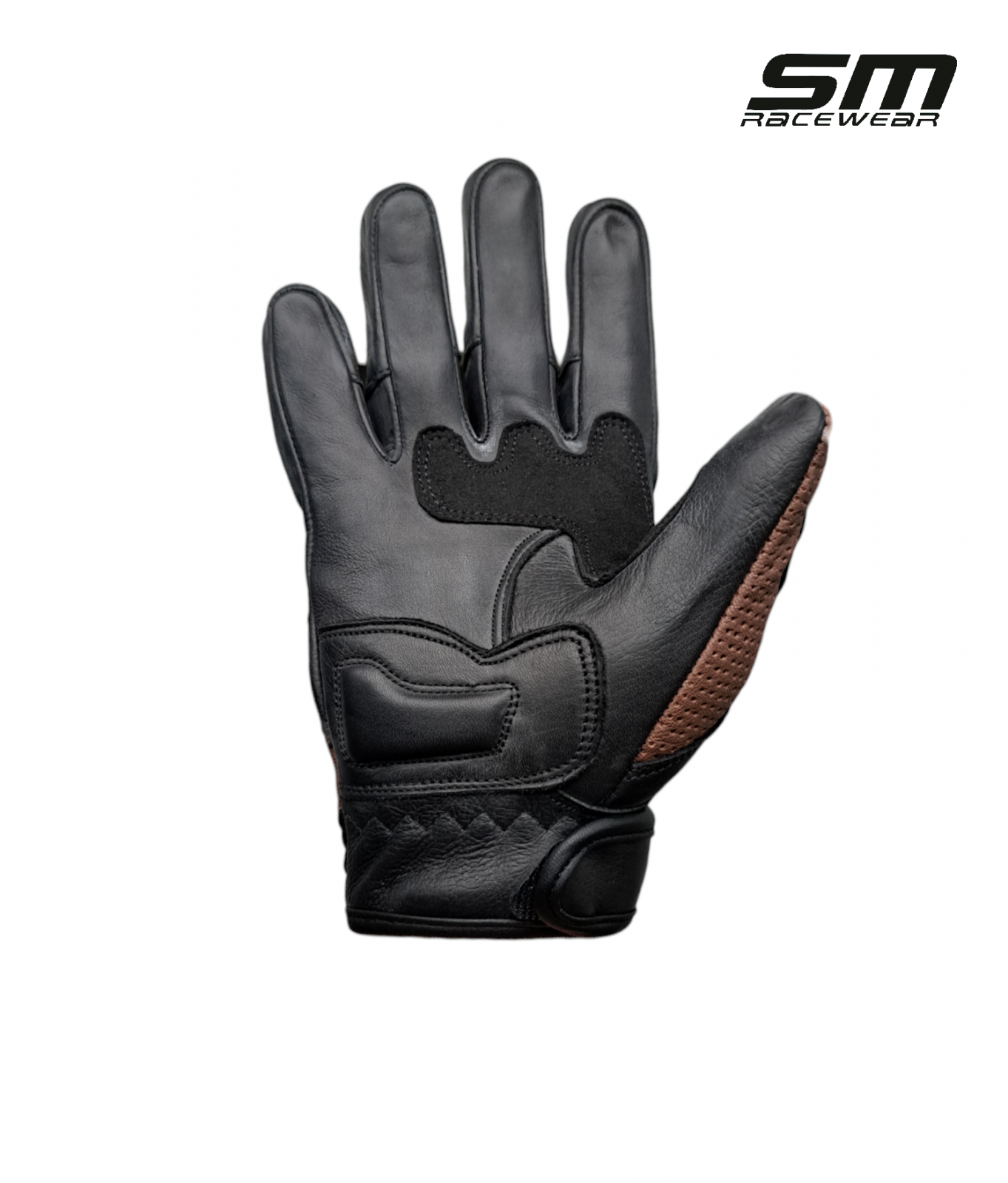 Manusi moto din piele naturala perforata SM Racewear Classic Brown - Barbati - Urban/Touring - Sigure si bine ventilate - Maro [2]