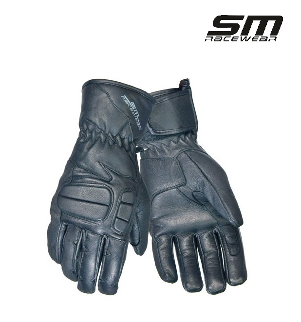Manusi moto din piele bovina SM Racewear Cursier Touring - Barbati - Touring - Protectii monturi - Palma dublata [1]