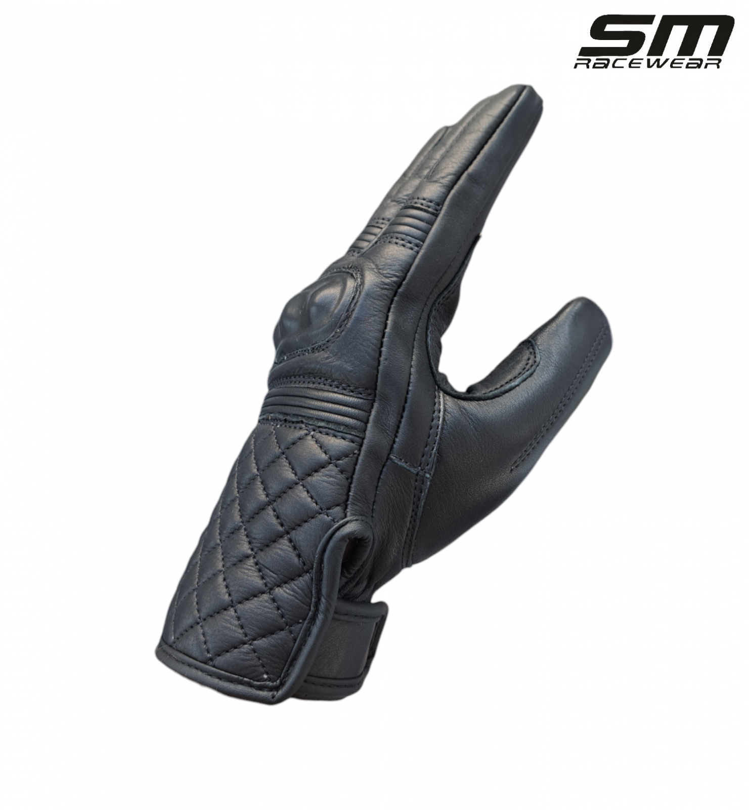 Manusi moto din piele naturala SM Racewear Rambler - Barbati - Urban/Touring - Protectii CE - Negru [4]