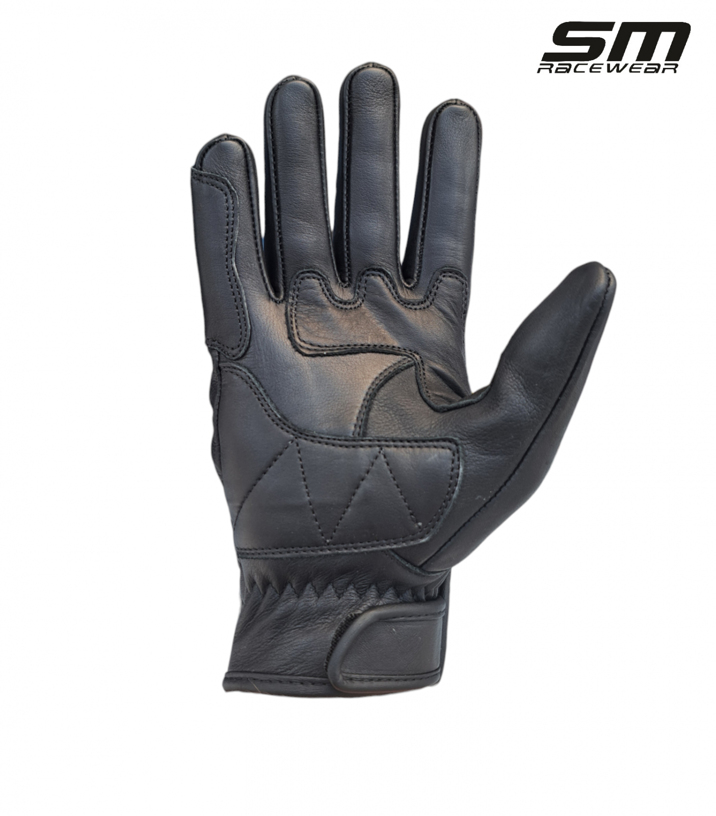 Manusi moto din piele naturala SM Racewear Rambler - Barbati - Urban/Touring - Protectii CE - Negru [2]