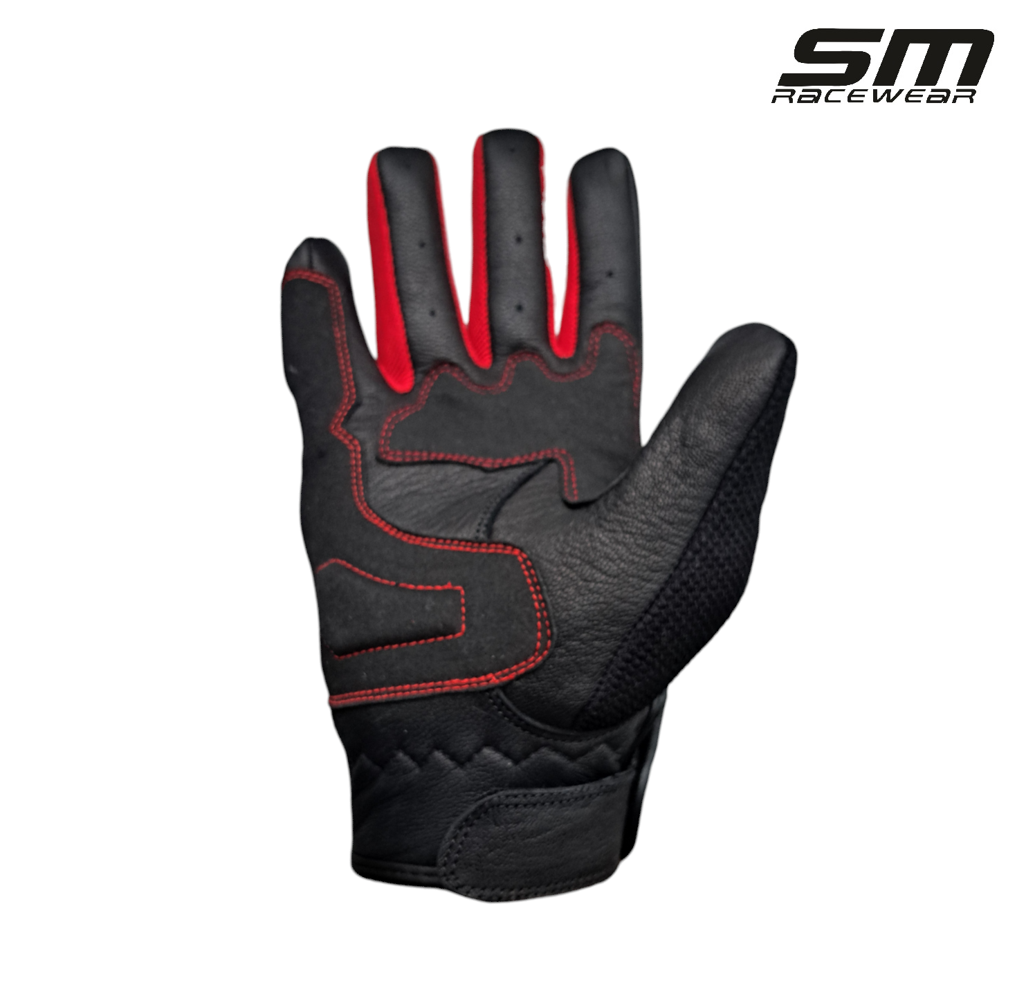 Manusi moto SM Racewear Ride - piele naturala, panouri textile ventilate si protectii monturi-degete [3]