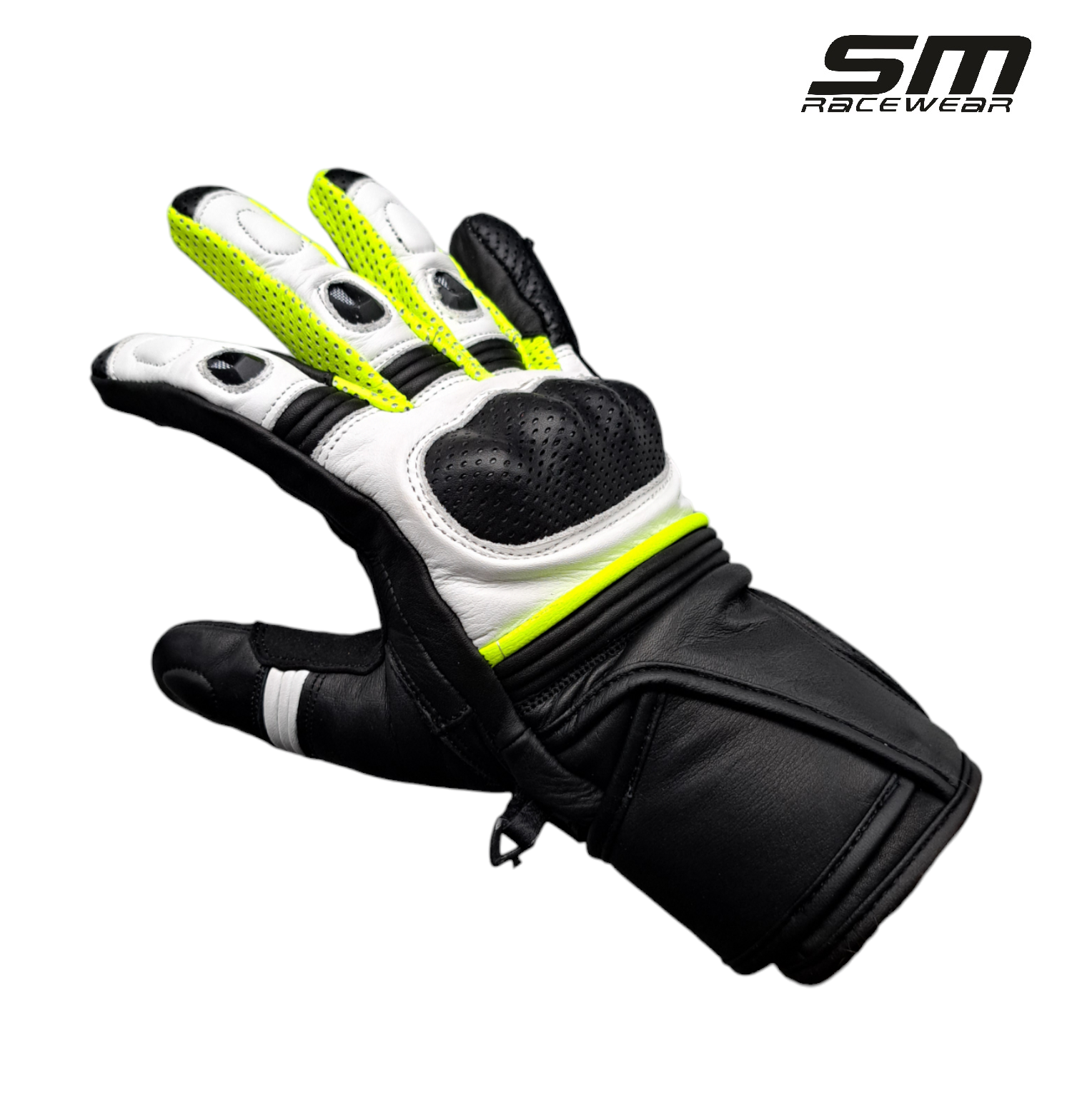 Manusi moto SM Racewear Riker - piele bovina dublata, protectii compozite extinse si sistem dublu de inchidere [4]