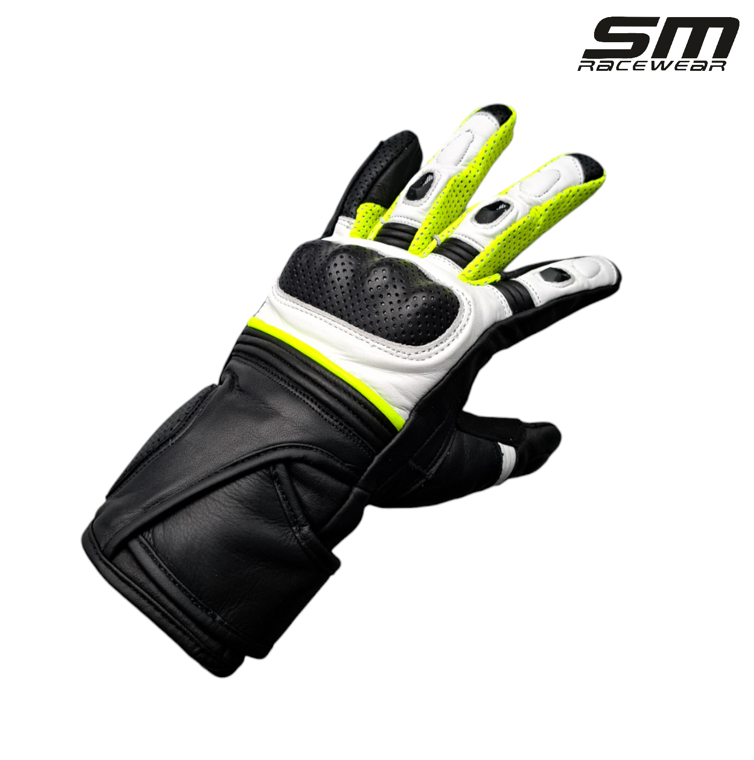 Manusi moto SM Racewear Riker - piele bovina dublata, protectii compozite extinse si sistem dublu de inchidere [1]
