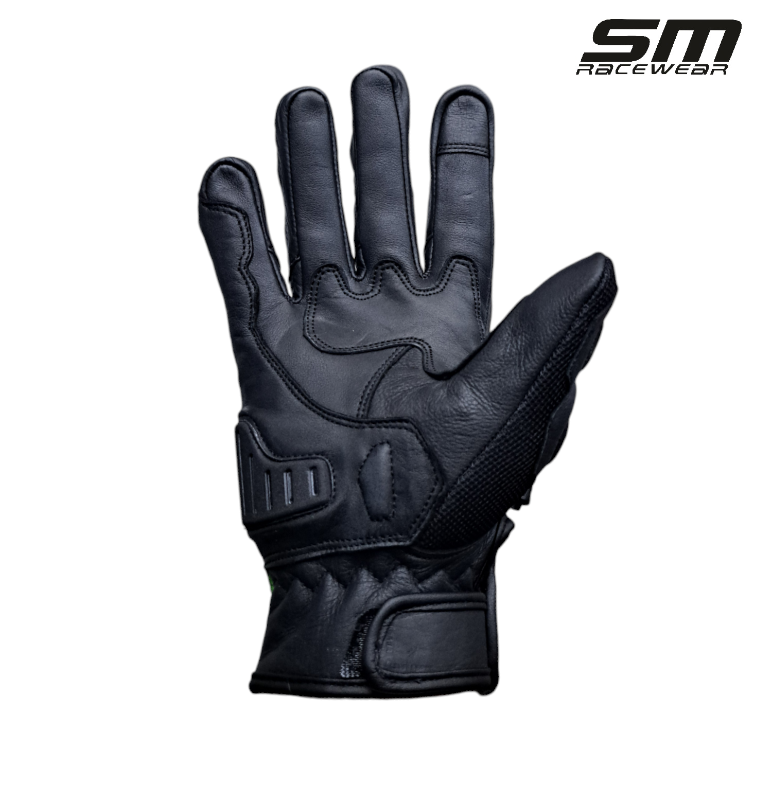 Manusi moto SM Racewear Striker Short - piele naturala dublata, protectii hard carbon si panouri textile ventilate [2]