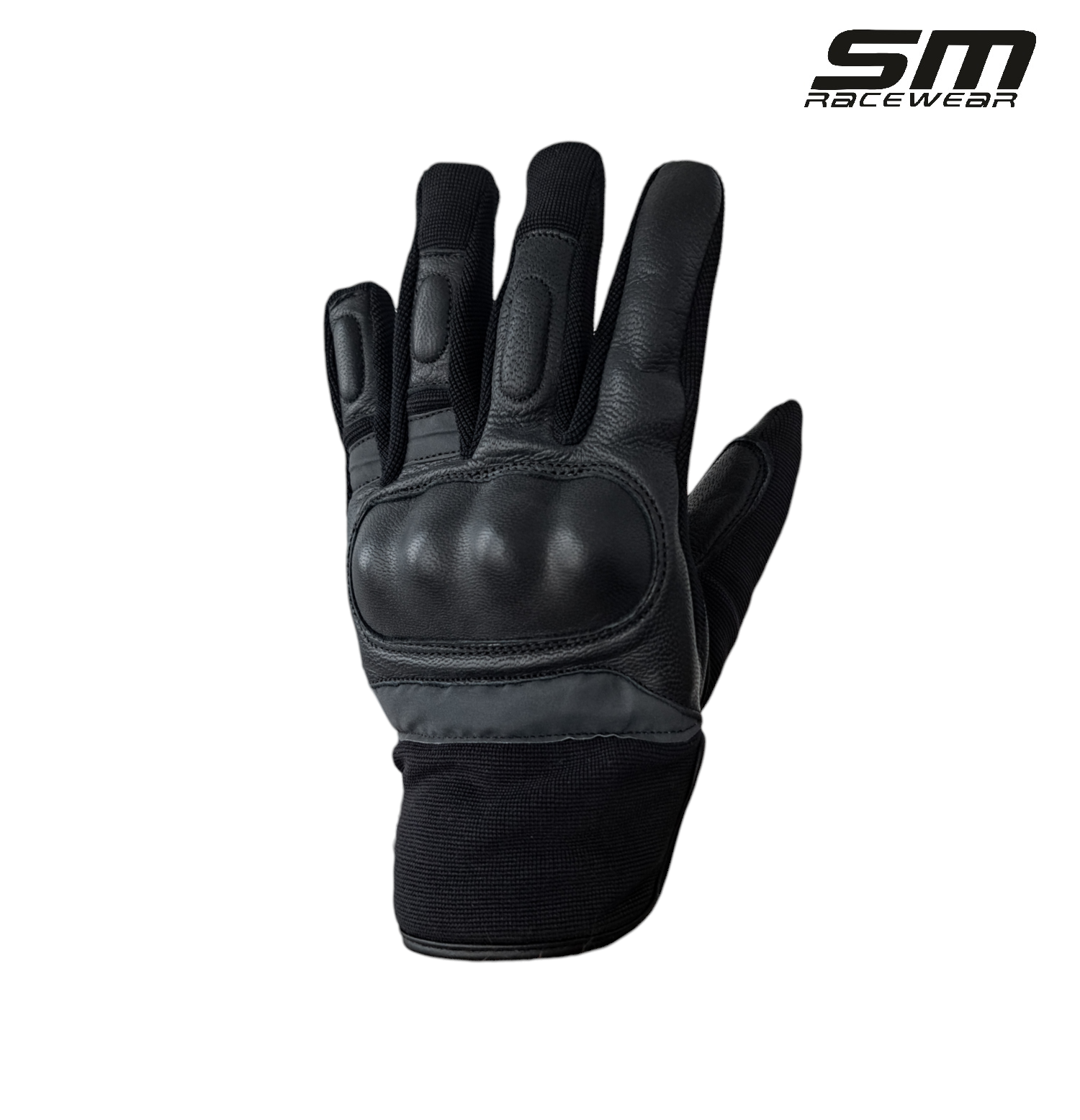 Manusi moto SM Racewear TechPro - piele bovina naturala, panouri textile ventilate, protectii monturi si elemente reflectorizante [1]