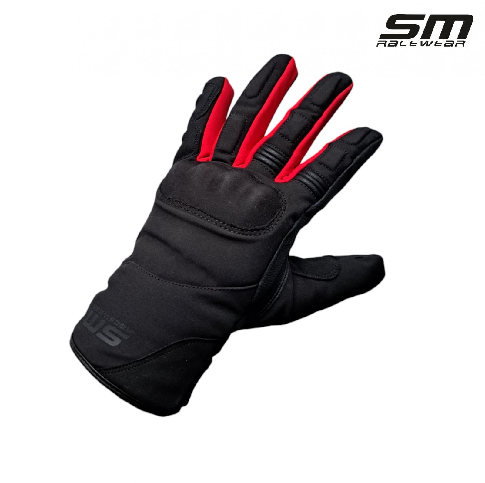 Manusi moto din piele si material textil SM Racewear Vulcano Waterproof - Impermeabile si calduroase - Potrivite si pentru ski sau vreme rece - Negru [10]