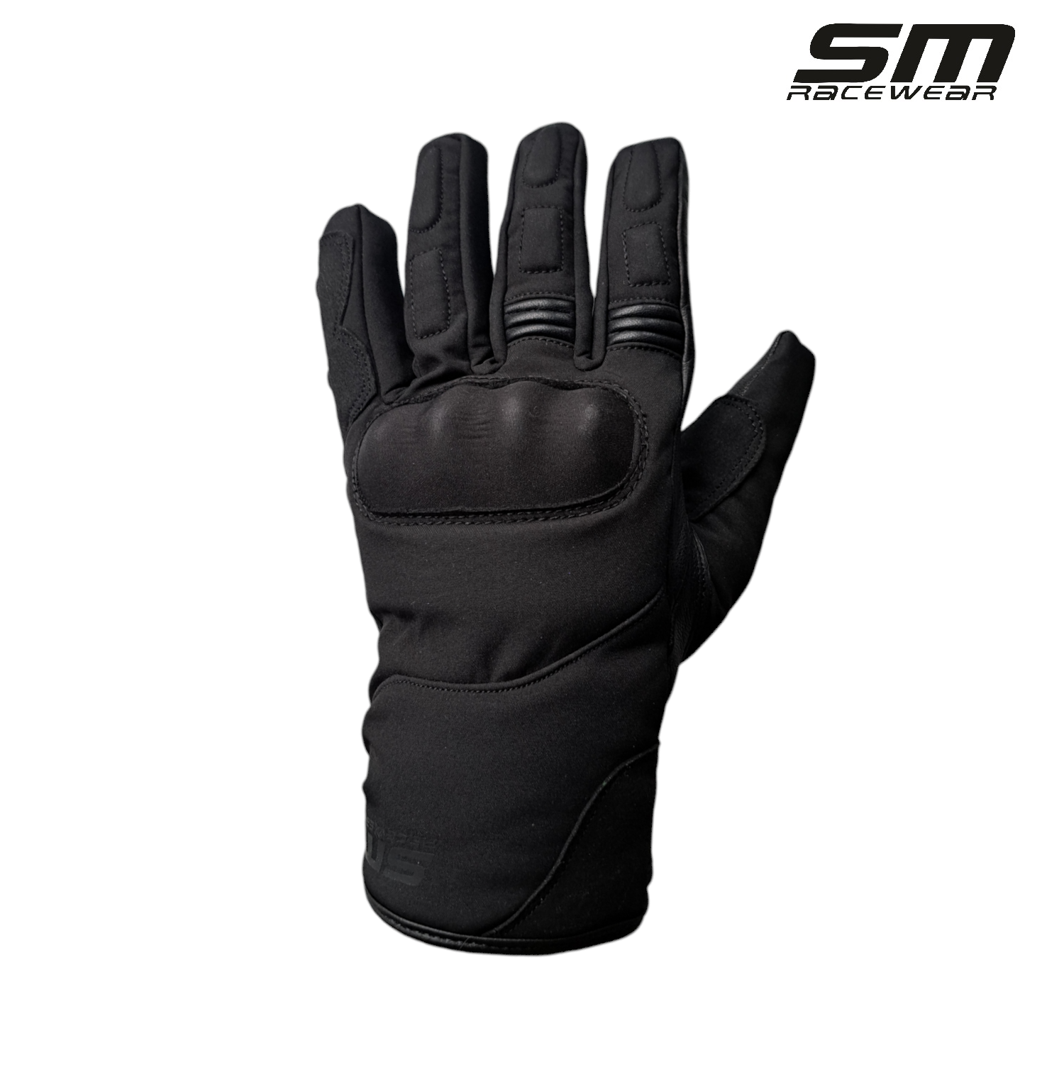 Manusi moto din piele si material textil SM Racewear Vulcano Waterproof - Impermeabile si calduroase - Potrivite si pentru ski sau vreme rece - Negru [2]