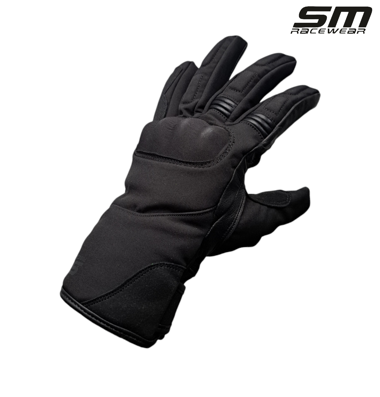 Manusi moto din piele si material textil SM Racewear Vulcano Waterproof - Impermeabile si calduroase - Potrivite si pentru ski sau vreme rece - Negru [3]