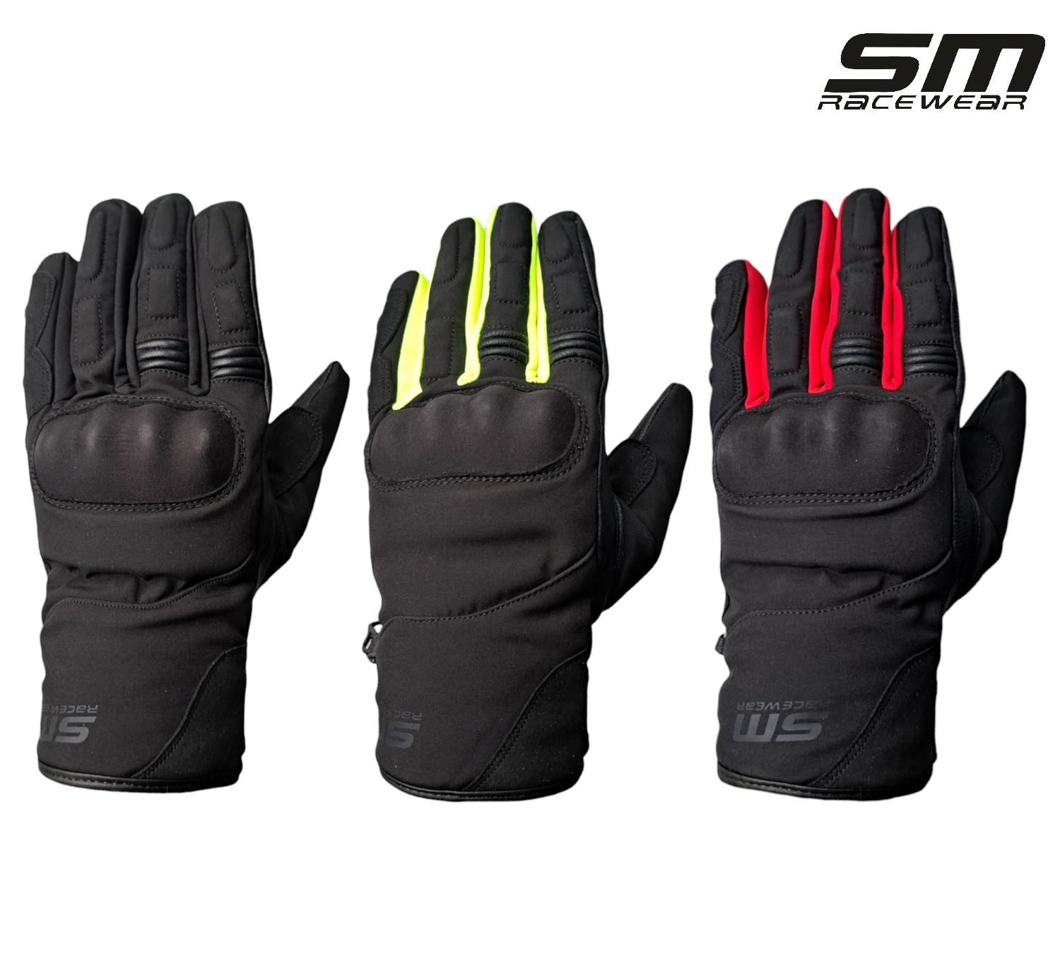 Manusi moto din piele si material textil SM Racewear Vulcano Waterproof - Impermeabile si calduroase - Potrivite si pentru ski sau vreme rece - Negru [6]