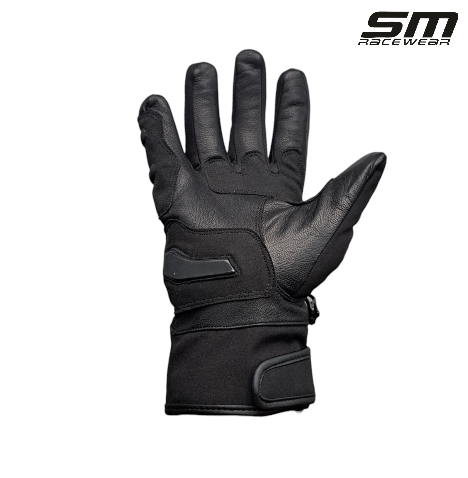 Manusi moto din piele si material textil SM Racewear Vulcano Waterproof - Impermeabile si calduroase - Potrivite si pentru ski sau vreme rece - Negru [4]