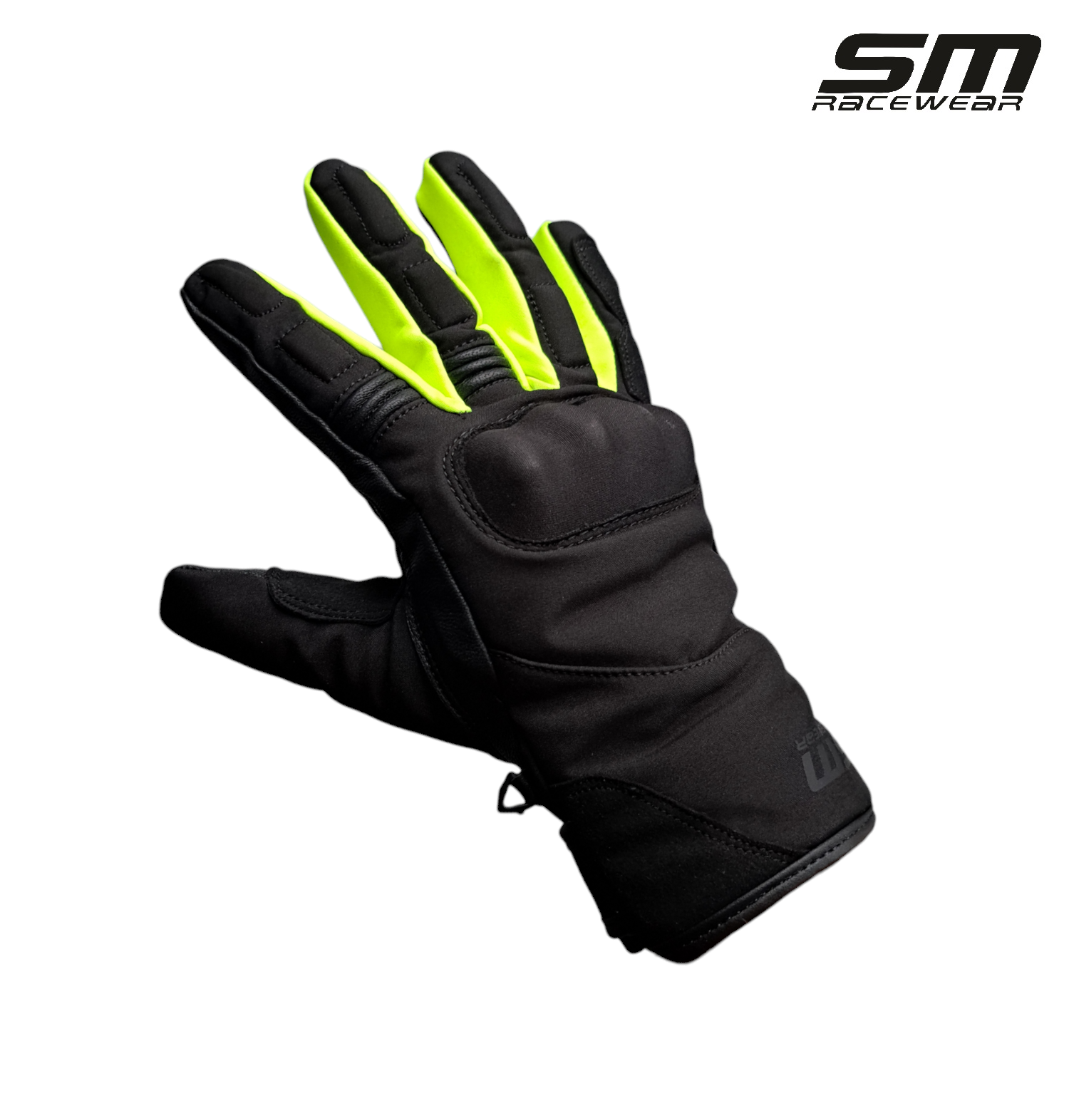 Manusi moto din piele si material textil SM Racewear Vulcano Waterproof - Impermeabile si calduroase - Potrivite si pentru ski sau vreme rece - Negru [8]