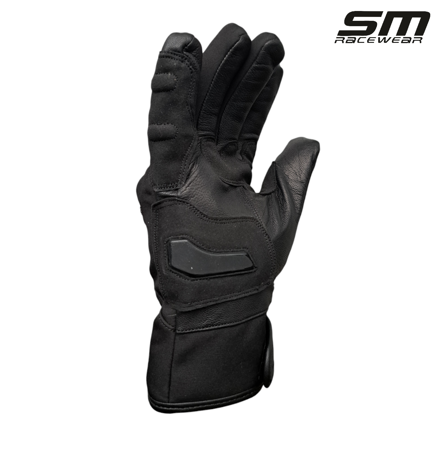 Manusi moto din piele si material textil SM Racewear Vulcano Waterproof - Impermeabile si calduroase - Potrivite si pentru ski sau vreme rece - Negru [5]