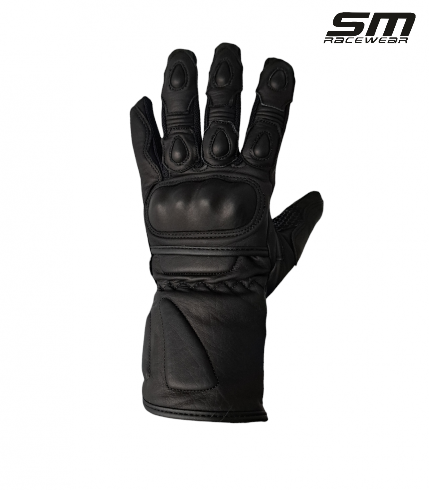 Manusi moto SM Racewear Warrior - piele bovina dublata, protectii extinse monturi-antebrat si cusaturi rezistente la rupere [4]