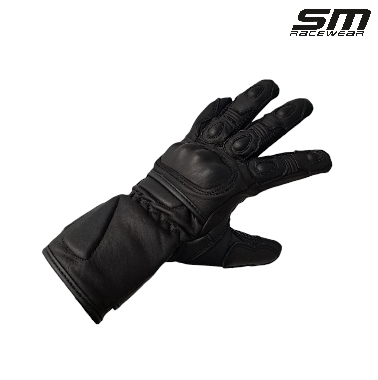Manusi moto SM Racewear Warrior - piele bovina dublata, protectii extinse monturi-antebrat si cusaturi rezistente la rupere [1]
