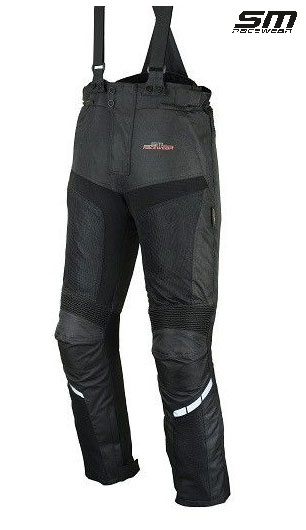 Pantaloni moto textili SM Racewear Breeze - Barbati - 3 Straturi - Impermeabili si Ventilati - Protectii CE - Negru [1]