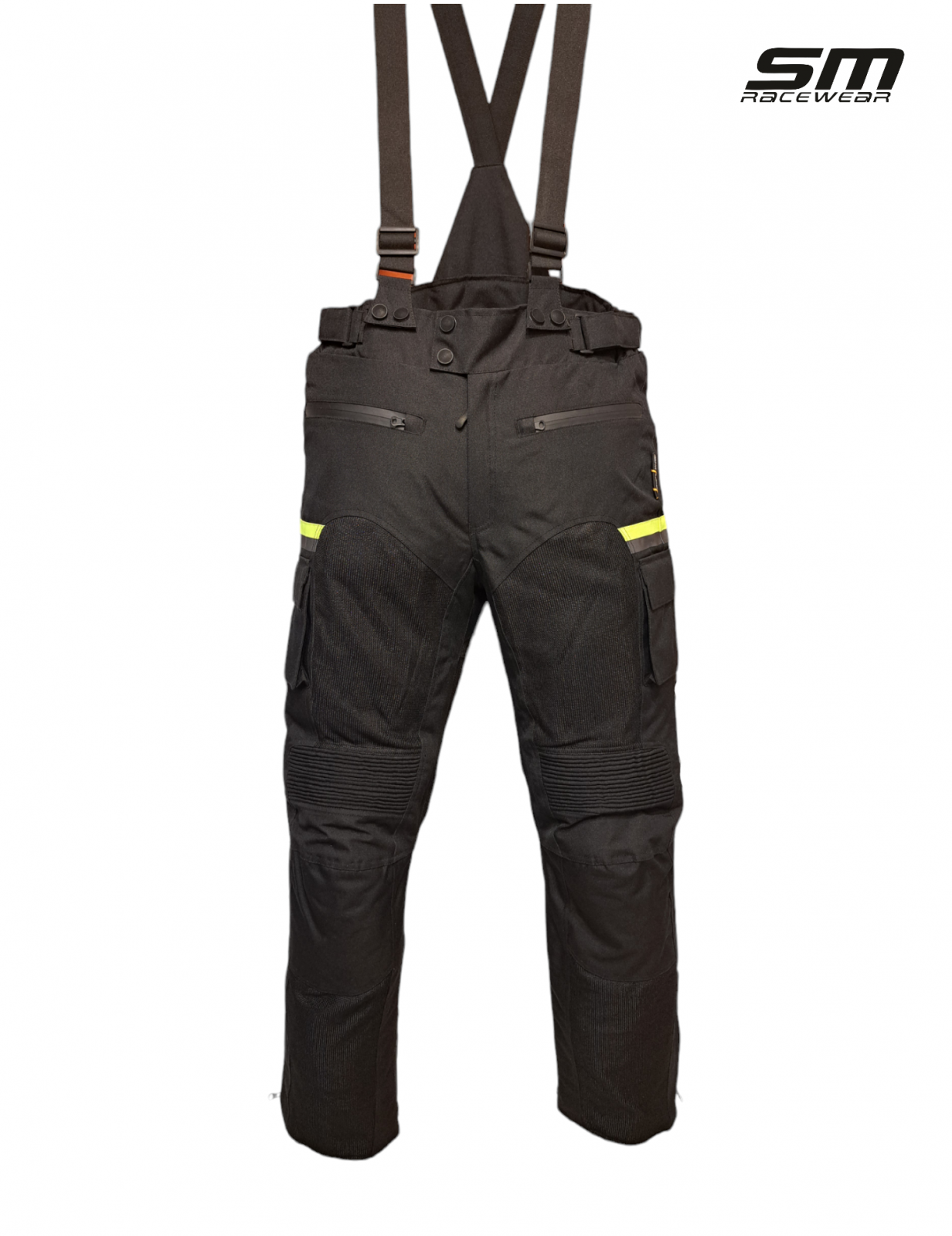 Pantaloni moto textili SM Racewear MeshTech - Barbati - Vara - Ventilati si Impermeabili - Protectii CE - Negru/Neon [5]
