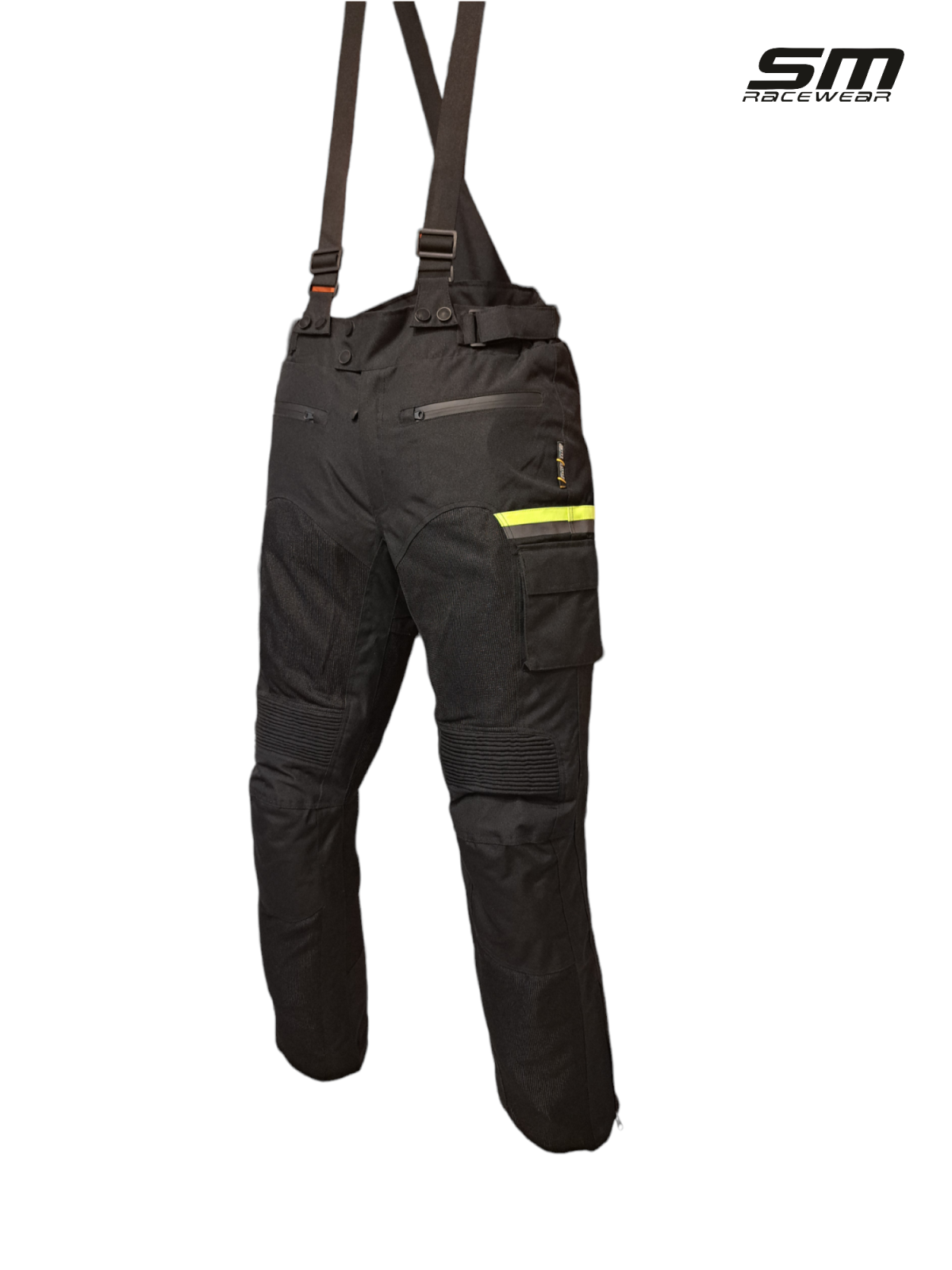 Pantaloni moto textili SM Racewear MeshTech - Barbati - Vara - Ventilati si Impermeabili - Protectii CE - Negru/Neon [7]