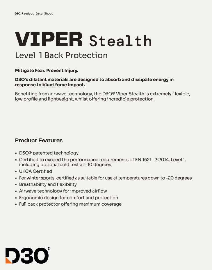 Protectie Coloana SECA D3O - Viper Stealth - Certificata Level 1 [4]