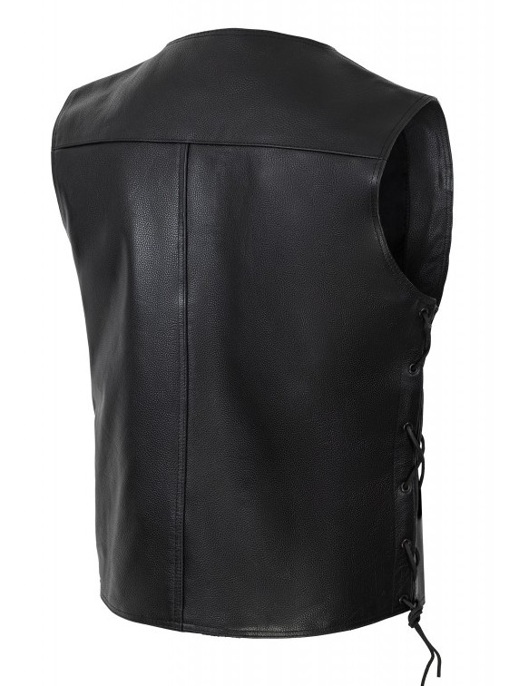 Vesta moto SM Racewear Concho - stil clasic din piele naturala, cu snururi laterale și detalii metalice rezistente [2]