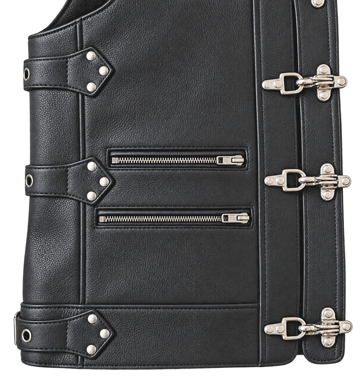 Vesta moto SM Racewear Amsel - piele bovina, inchidere cu carabine metalice [5]