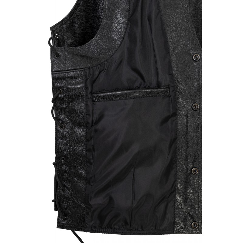 Vesta moto SM Racewear Cruise - piele bovina groasa, sistem de inchidere cu capse, reglaje laterale si buzunar interior [2]