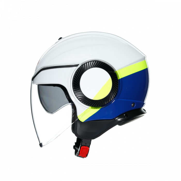 casca moto AGV Orbyt Block White / Blue / Yellow Fluo [3]