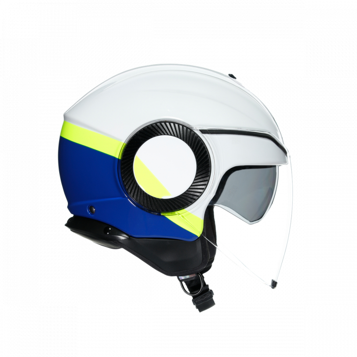 casca moto AGV Orbyt Block White / Blue / Yellow Fluo [2]