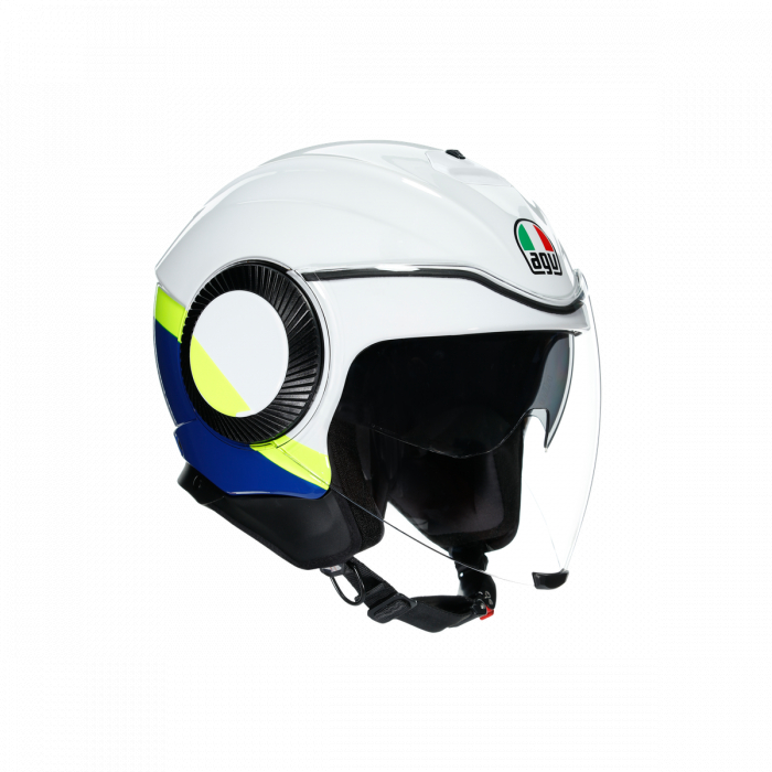 casca moto AGV Orbyt Block White / Blue / Yellow Fluo [7]