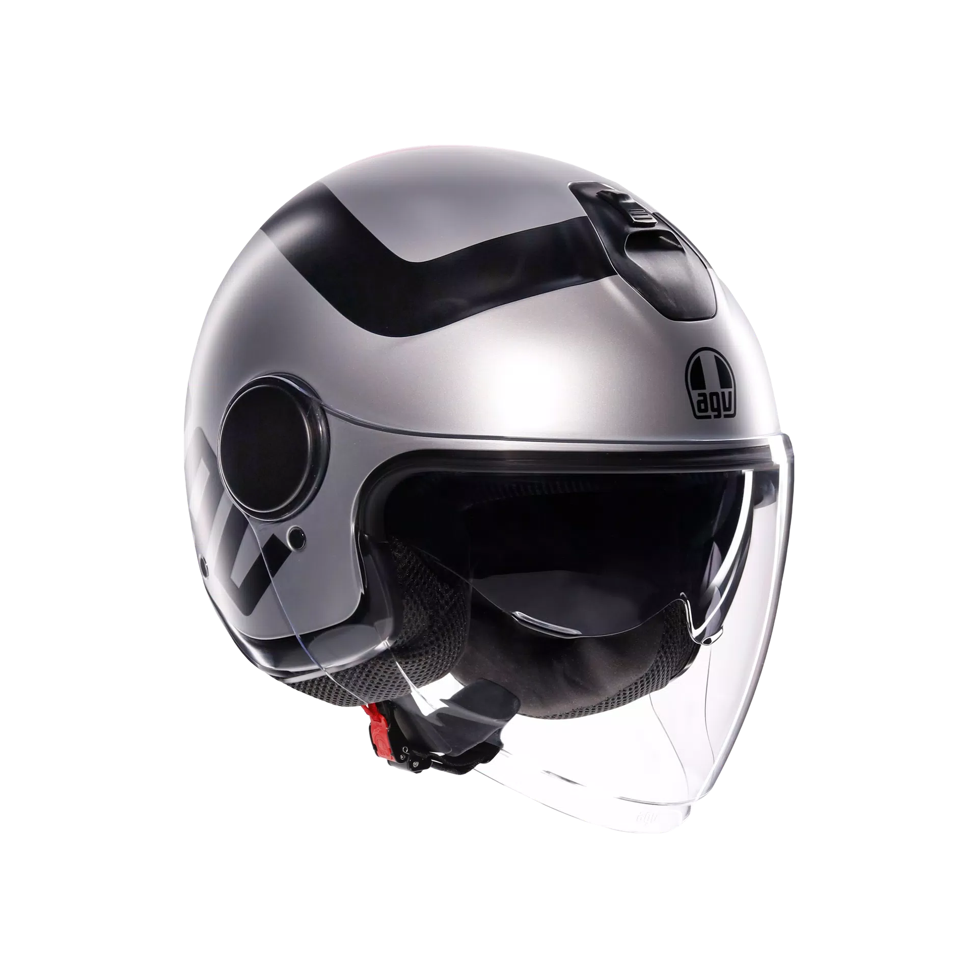 CASCA MOTO ETERES RIMINI MATT GREY/BLACK OPEN FACE [1]