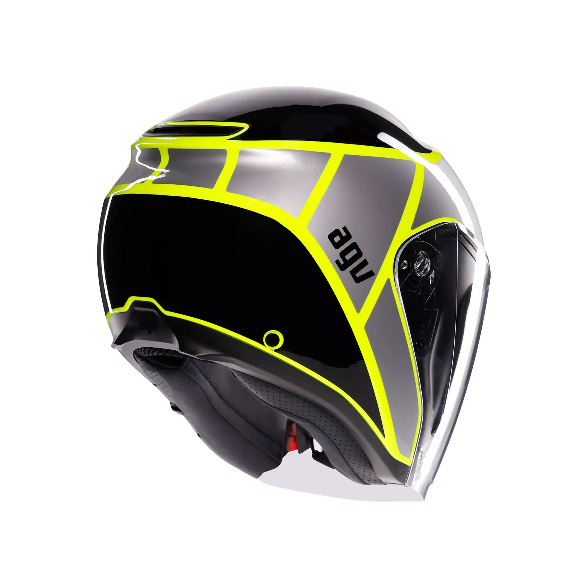 Casca pentru scuter AGV IRIDES DAVAO BLACK/GREY/YELLOW FLUO [4]