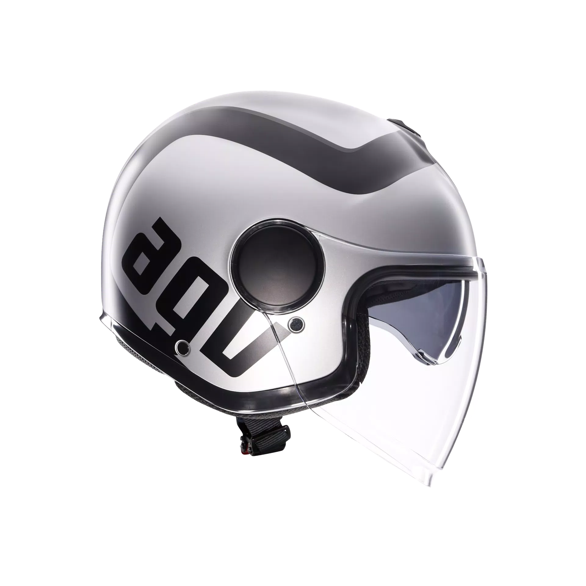 CASCA MOTO ETERES RIMINI MATT GREY/BLACK OPEN FACE [2]