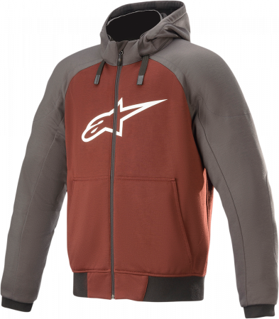 MOTO FEMEI - Hanorac moto cu protectii ALPINESTARS CHROME SPORT Gri-Visiniu