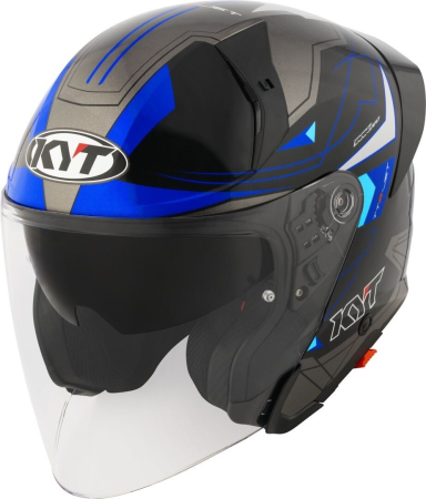 CĂȘTI - Casca moto open-face KYT TTR-JET LED Black/Blue