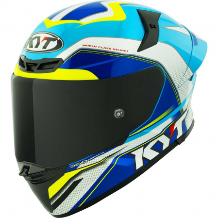 INTEGRALE - Cască moto integrală KYT TT-REVO GRAN PRIX Full Face Motorcycle alb albastru