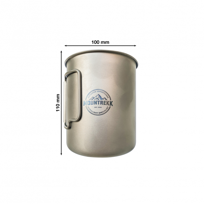 Cana cu capac si gradatie Mountrekk, pentru Camping, din Titan, 650ml, 118 g [2]